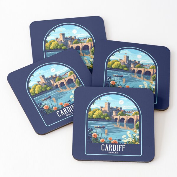 Item preview, Cardiff Vintage Travel Illustration designed and sold by HomeLivingCo.