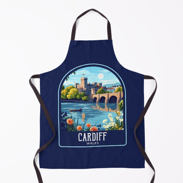 Item preview, Cardiff Vintage Travel Illustration designed and sold by HomeLivingCo.