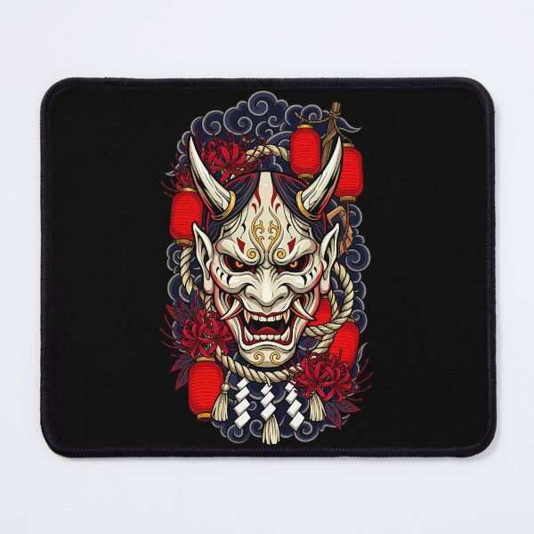 Item preview, Ghostly White Demon Mask With Red Flowers And Lanterns designed and sold by Tong4130.