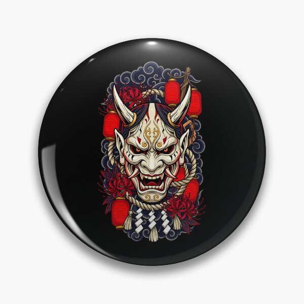 Item preview, Ghostly White Demon Mask With Red Flowers And Lanterns designed and sold by Tong4130.