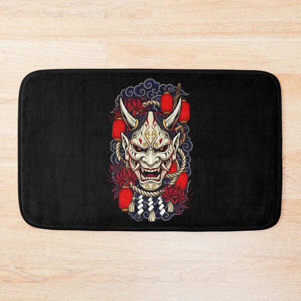 Item preview, Ghostly White Demon Mask With Red Flowers And Lanterns designed and sold by Tong4130.
