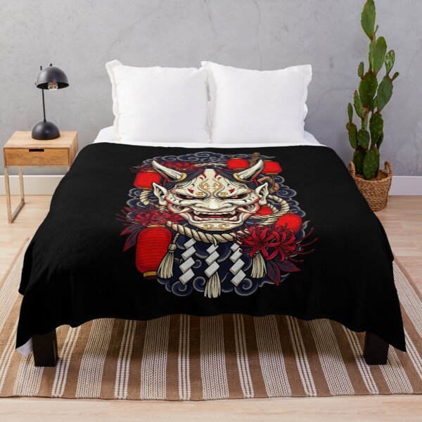 Item preview, Ghostly White Demon Mask With Red Flowers And Lanterns designed and sold by Tong4130.