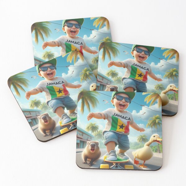 Item preview, Laughing Baby Skateboard Adventure with Capybara & Duck designed and sold by Mitaudesign.