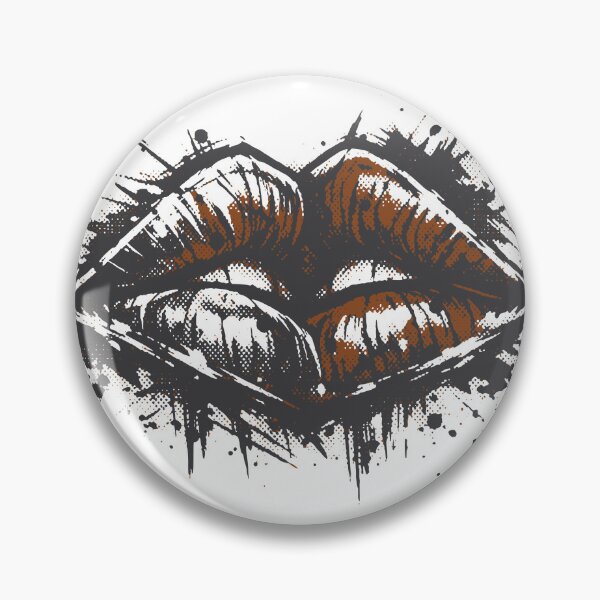 Item preview, A fragmented grunge interpretation of kissing lips. The rough brush textures create a bold modern street graphic. designed and sold by Dejbar.