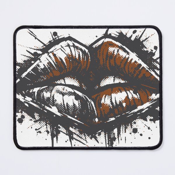 Item preview, A fragmented grunge interpretation of kissing lips. The rough brush textures create a bold modern street graphic. designed and sold by Dejbar.
