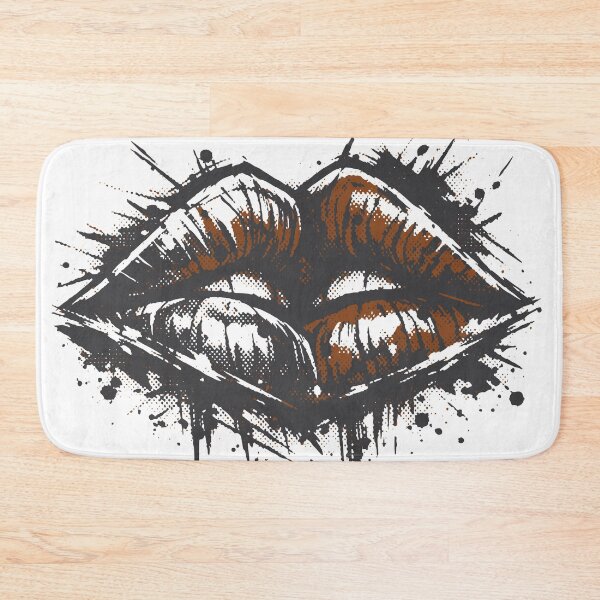 Item preview, A fragmented grunge interpretation of kissing lips. The rough brush textures create a bold modern street graphic. designed and sold by Dejbar.