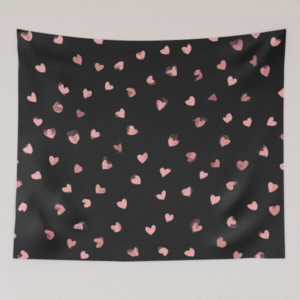 Item preview, Pink heart pattern on black – Sweet minimalist romantic aesthetic design designed and sold by LAtelierNoir.