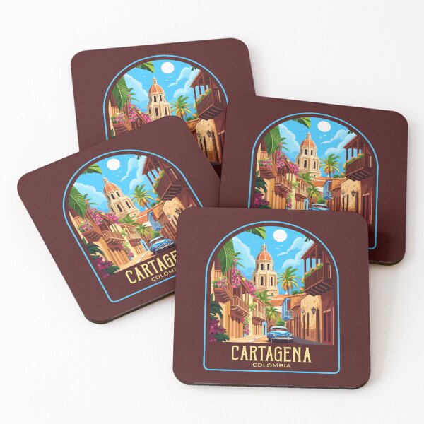 Item preview, Cartagena Vintage Travel Illustration designed and sold by HomeLivingCo.