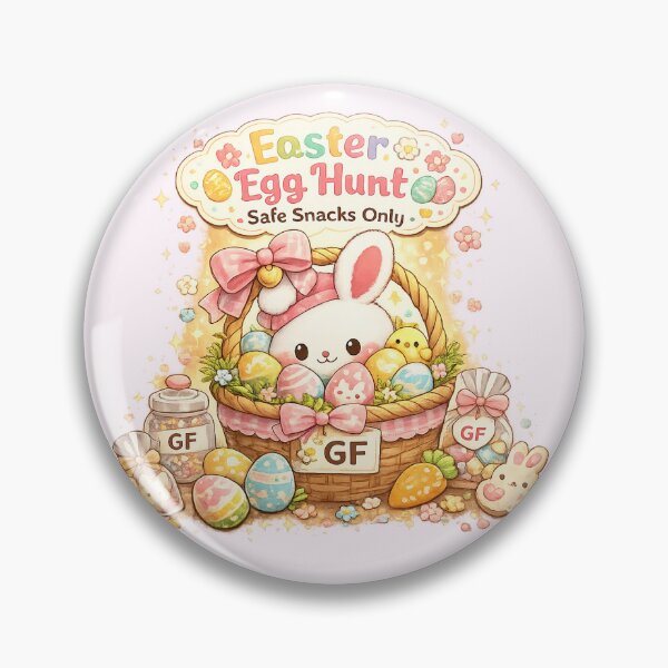 Item preview, Gluten Free Easter Egg Hunt Design – Safe Snacks Only Bunny Basket Illustration – Coeliac Friendly Easter Treats Cute designed and sold by My Gluten Free Life UK.