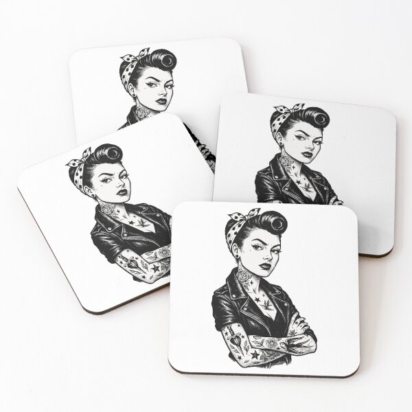 Item preview, Rockabilly Pin-Up: 50s Outlaw Girl with Tattoos designed and sold by Pineapple-Tree.