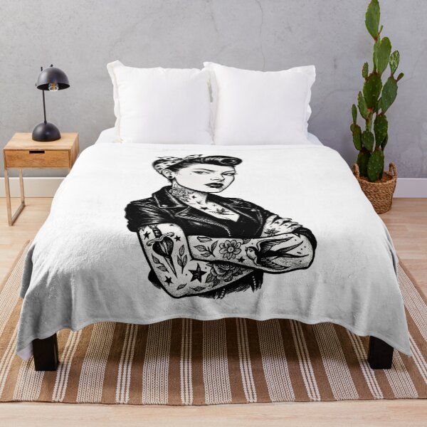 Item preview, Rockabilly Pin-Up: 50s Outlaw Girl with Tattoos designed and sold by Pineapple-Tree.