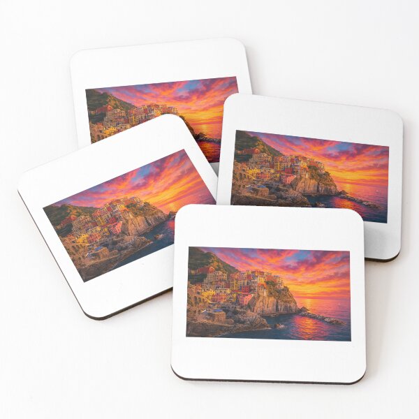 Item preview, Mediterranean Cliffside Ocean Sunset  designed and sold by JenkoStudios.
