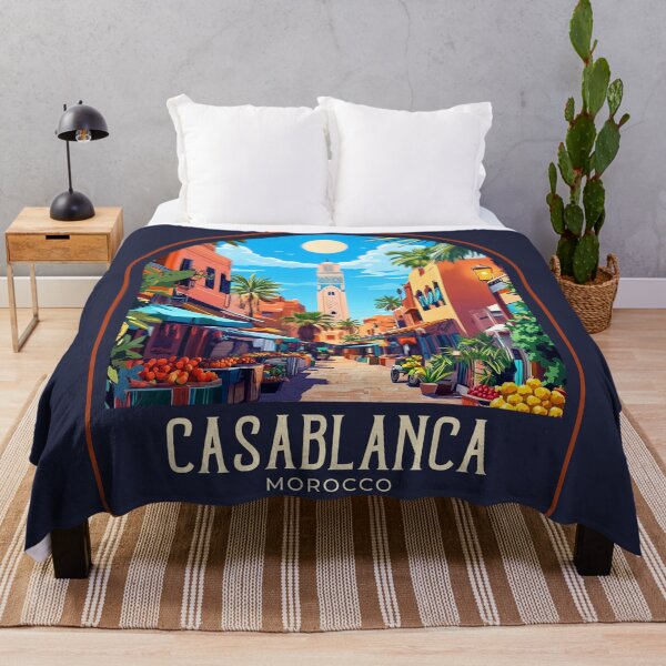 Item preview, Casablanca Vintage Travel Illustration designed and sold by HomeLivingCo.