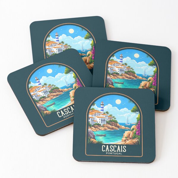 Item preview, Cascais Vintage Travel Illustration designed and sold by HomeLivingCo.