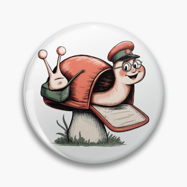Item preview, Postman Snail on Mushroom Mailbox - Whimsical Hand-Drawn Clip Art designed and sold by Pro AguiZoul Art.