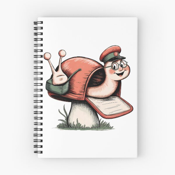 Item preview, Postman Snail on Mushroom Mailbox - Whimsical Hand-Drawn Clip Art designed and sold by Pro AguiZoul Art.