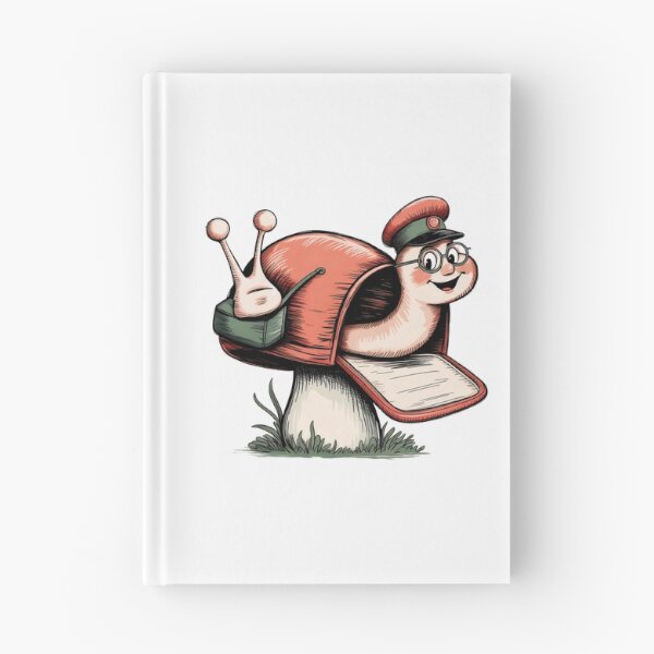 Item preview, Postman Snail on Mushroom Mailbox - Whimsical Hand-Drawn Clip Art designed and sold by Pro AguiZoul Art.