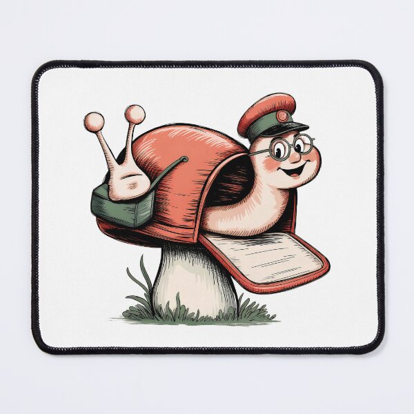 Item preview, Postman Snail on Mushroom Mailbox - Whimsical Hand-Drawn Clip Art designed and sold by Pro AguiZoul Art.