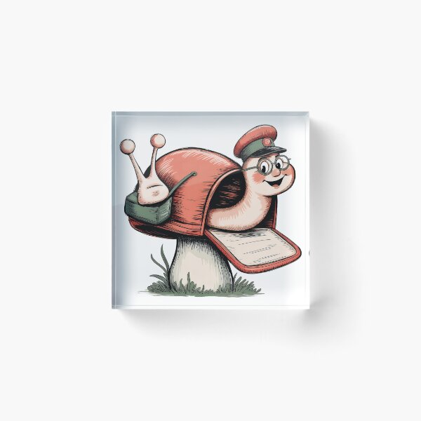 Item preview, Postman Snail on Mushroom Mailbox - Whimsical Hand-Drawn Clip Art designed and sold by Pro AguiZoul Art.