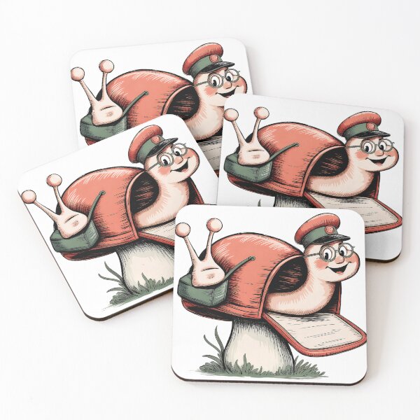 Item preview, Postman Snail on Mushroom Mailbox - Whimsical Hand-Drawn Clip Art designed and sold by Pro AguiZoul Art.