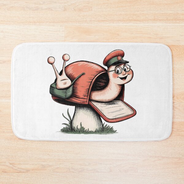 Item preview, Postman Snail on Mushroom Mailbox - Whimsical Hand-Drawn Clip Art designed and sold by Pro AguiZoul Art.