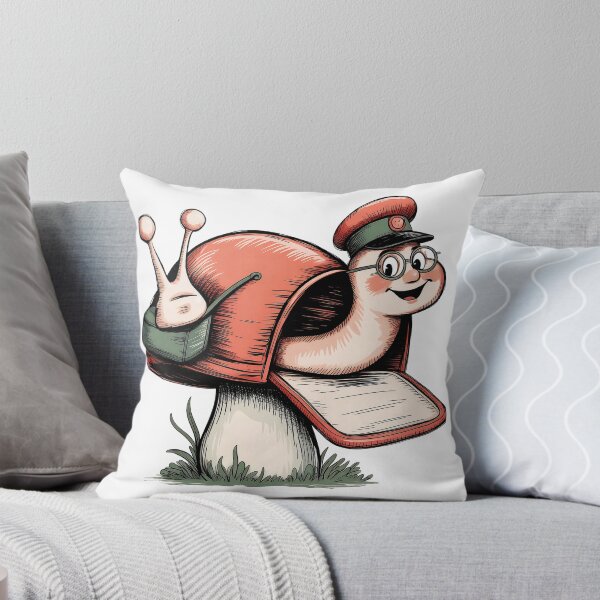 Item preview, Postman Snail on Mushroom Mailbox - Whimsical Hand-Drawn Clip Art designed and sold by Pro AguiZoul Art.