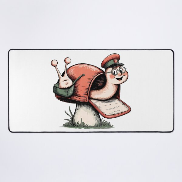 Item preview, Postman Snail on Mushroom Mailbox - Whimsical Hand-Drawn Clip Art designed and sold by Pro AguiZoul Art.