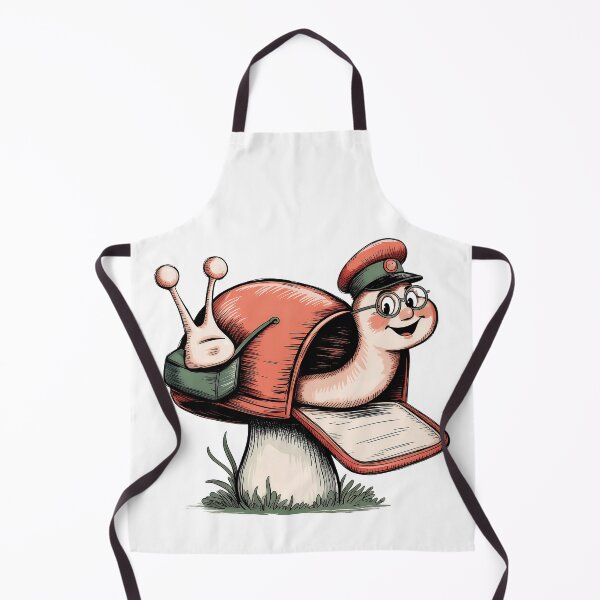 Item preview, Postman Snail on Mushroom Mailbox - Whimsical Hand-Drawn Clip Art designed and sold by Pro AguiZoul Art.