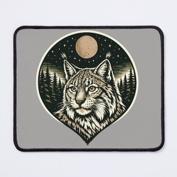Item preview, Silent Focus - Lynx in Woodcut Style designed and sold by ZeitgeistSeason.