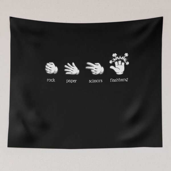 Item preview, Rock Paper Scissors Flashbang - Funny Gamer Meme Minimalist Design designed and sold by CyrilloArt.