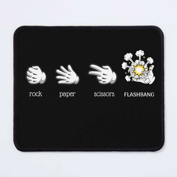 Item preview, Rock Paper Scissors Flashbang | Gamer Meme Minimalist Design designed and sold by CyrilloArt.