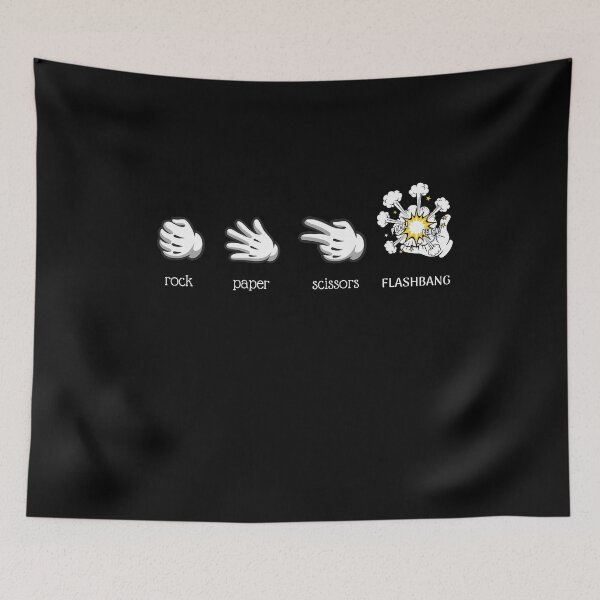 Item preview, Rock Paper Scissors Flashbang | Gamer Meme Minimalist Design designed and sold by CyrilloArt.