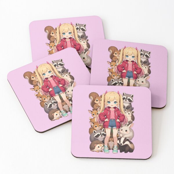 Item preview, MITSUKI: Forest Nature Anime Girl Cute Animal Sticker designed and sold by BorgSpareParts.
