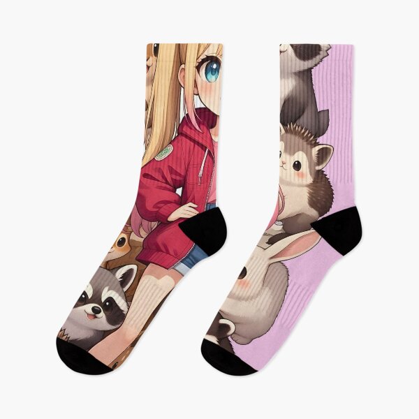 Item preview, MITSUKI: Forest Nature Anime Girl Cute Animal Sticker designed and sold by BorgSpareParts.
