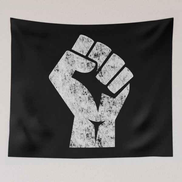 Item preview, Big White Raised Fist Salute of Unity Solidarity Resistance designed and sold by roberto maicon da silva freitas.
