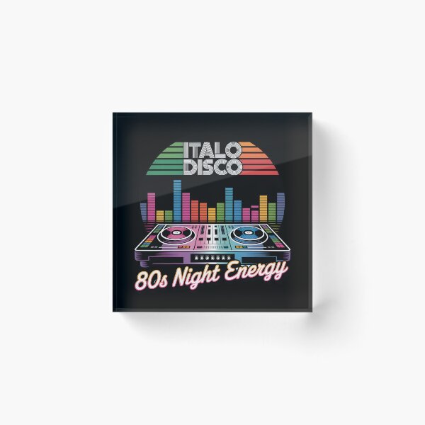 Item preview, Italo Disco 80s Night Energy – Retro DJ Turntable Synthwave Party Design designed and sold by ArcticFoxStudio.