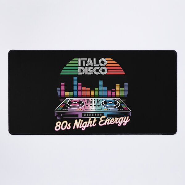 Item preview, Italo Disco 80s Night Energy – Retro DJ Turntable Synthwave Party Design designed and sold by ArcticFoxStudio.