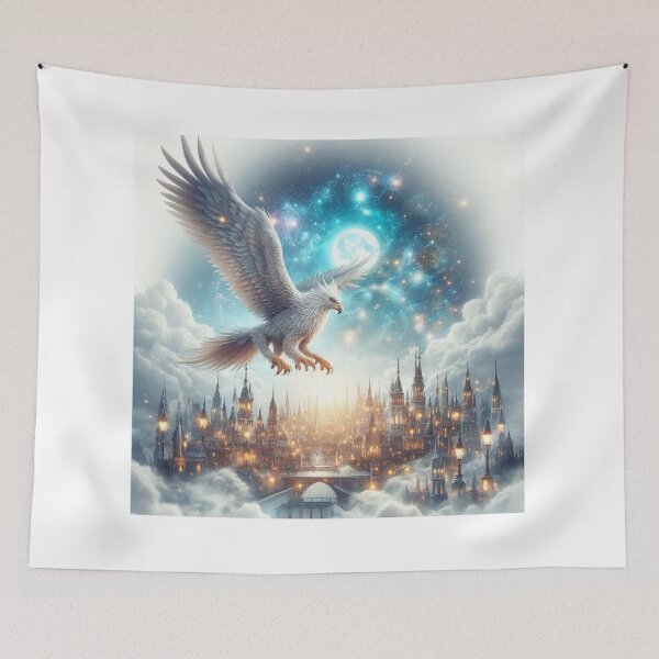 Item preview, Giant Griffin Flying Over Magical City designed and sold by Mitaudesign.