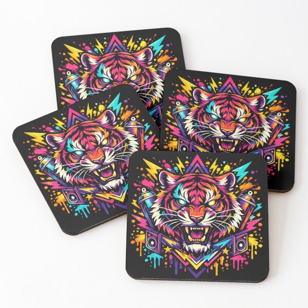 Item preview, Neon Tiger Street Art Design – Futuristic Graffiti Tiger Graphic for T-Shirts, Hoodies, Phone Cases & Streetwear designed and sold by Jatin verse.