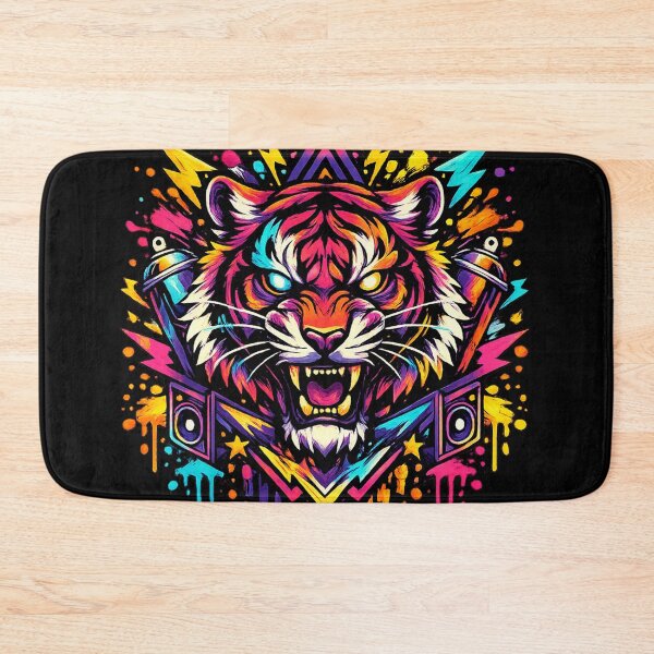 Item preview, Neon Tiger Street Art Design – Futuristic Graffiti Tiger Graphic for T-Shirts, Hoodies, Phone Cases & Streetwear designed and sold by Jatin verse.