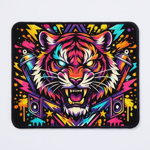 Item preview, Neon Tiger Street Art Design – Futuristic Graffiti Tiger Graphic for T-Shirts, Hoodies, Phone Cases & Streetwear designed and sold by Jatin verse.