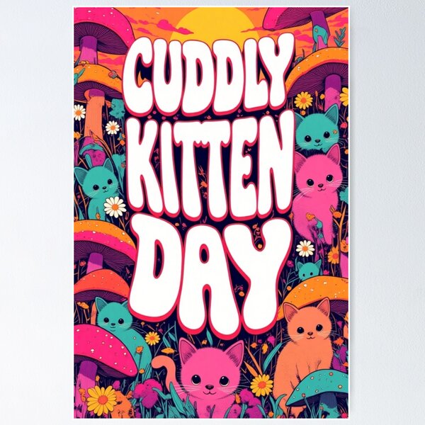 Item preview, Kittens at Play in a Psychedelic Day (V2) designed and sold by SabaMirzique.