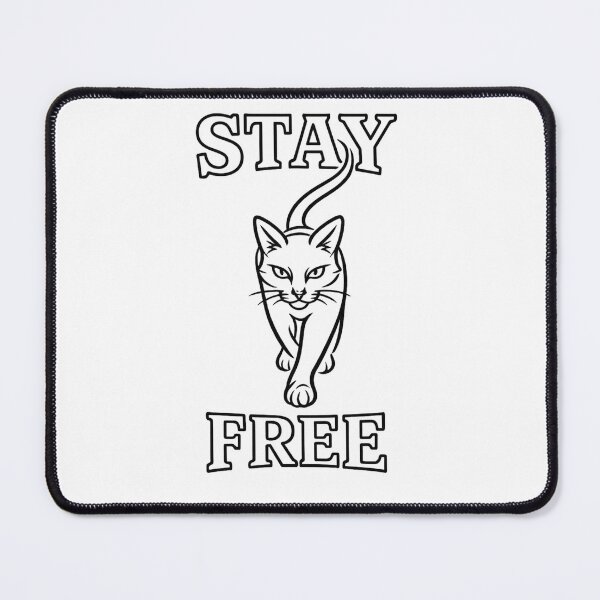 Item preview, Stay Free Cat Line Art T-Shirt – Minimalist Walking Cat Design designed and sold by IrynaLineArt.