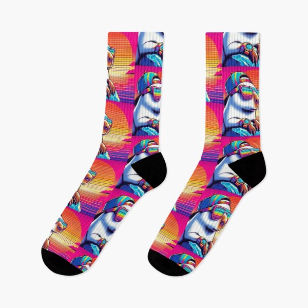 Item preview, Synthwave Capybara – Neon Sunset Vibes designed and sold by Dogandesighn.