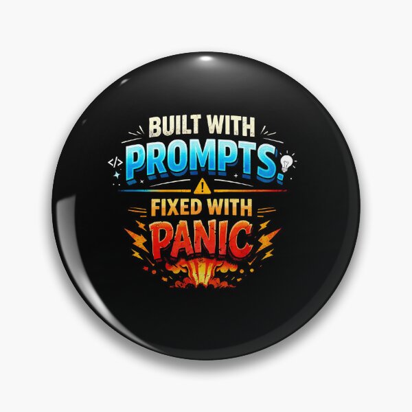 Item preview, Built With Prompts, Fixed With Panic designed and sold by FunnyDesignsArt.