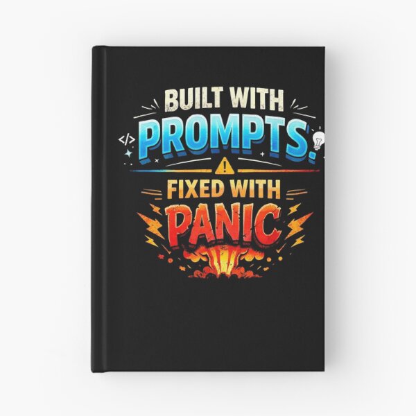 Item preview, Built With Prompts, Fixed With Panic designed and sold by FunnyDesignsArt.