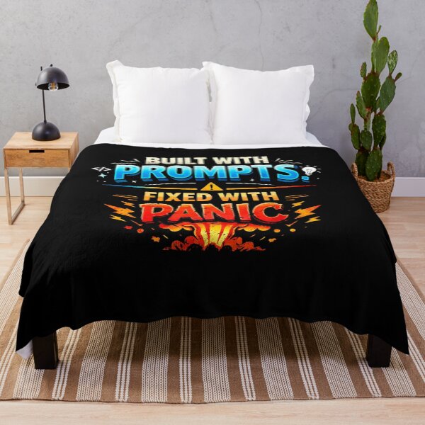 Item preview, Built With Prompts, Fixed With Panic designed and sold by FunnyDesignsArt.
