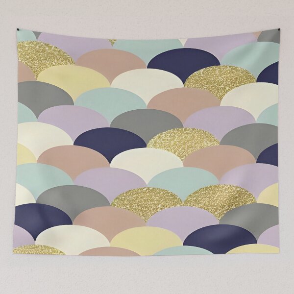 Item preview, Art Deco Scallop Pattern Pastel Mosaic designed and sold by astersgraphics.