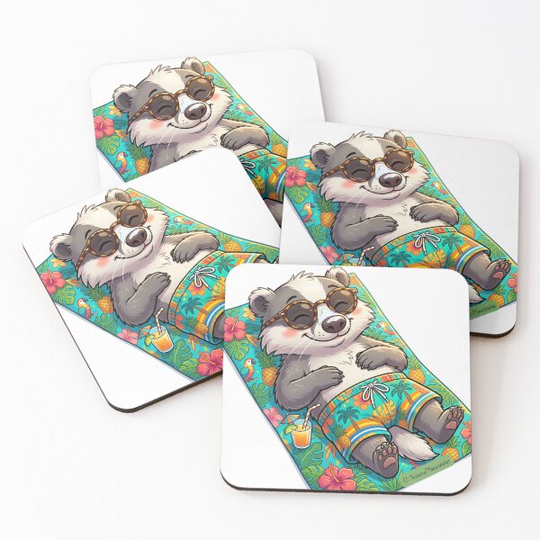 Item preview, Badger On Holiday - Even Endangered Species Need A Break designed and sold by Nature & Moustaches.