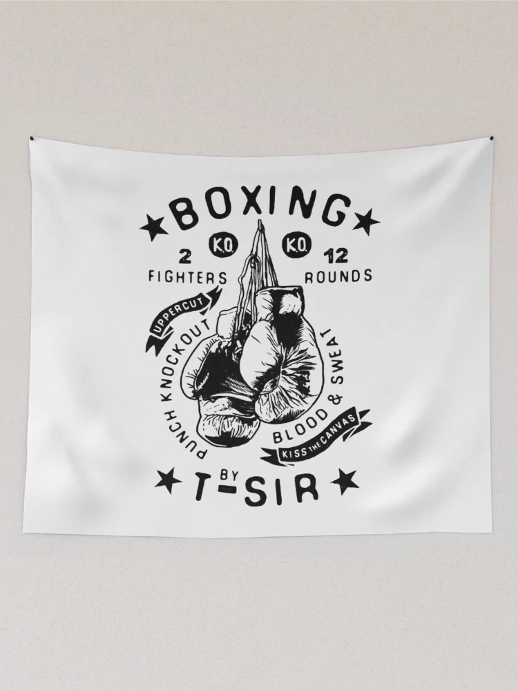 Aperçu 2 sur 3. Tentures avec l'œuvre Boxe créée et vendue par Rivanify.